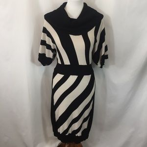 Women's B/W Striped Max and Cleo Sweater Dress